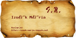 Izsák Mária névjegykártya