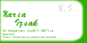 maria izsak business card